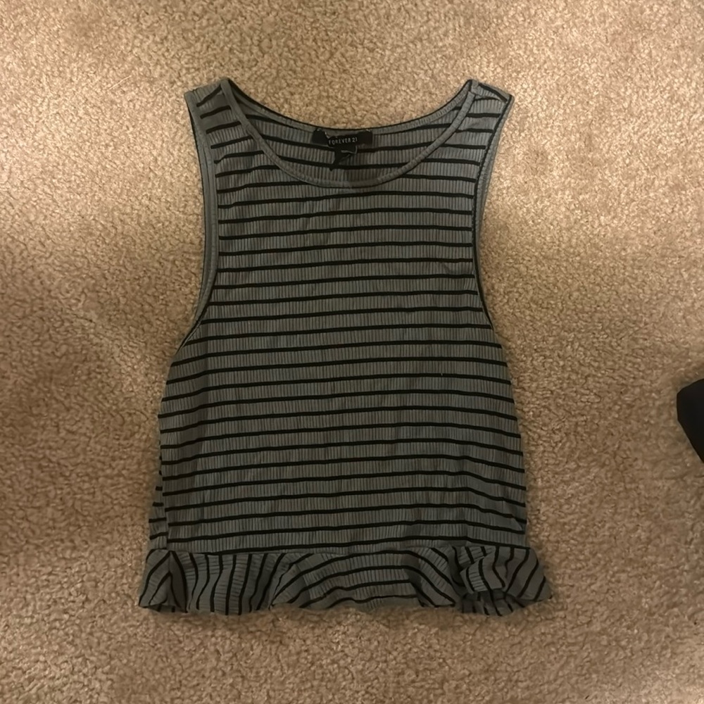 Green and black crop top